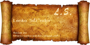 Lenko Sándor névjegykártya